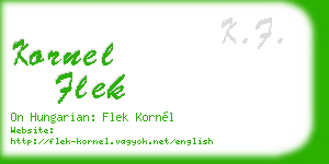 kornel flek business card